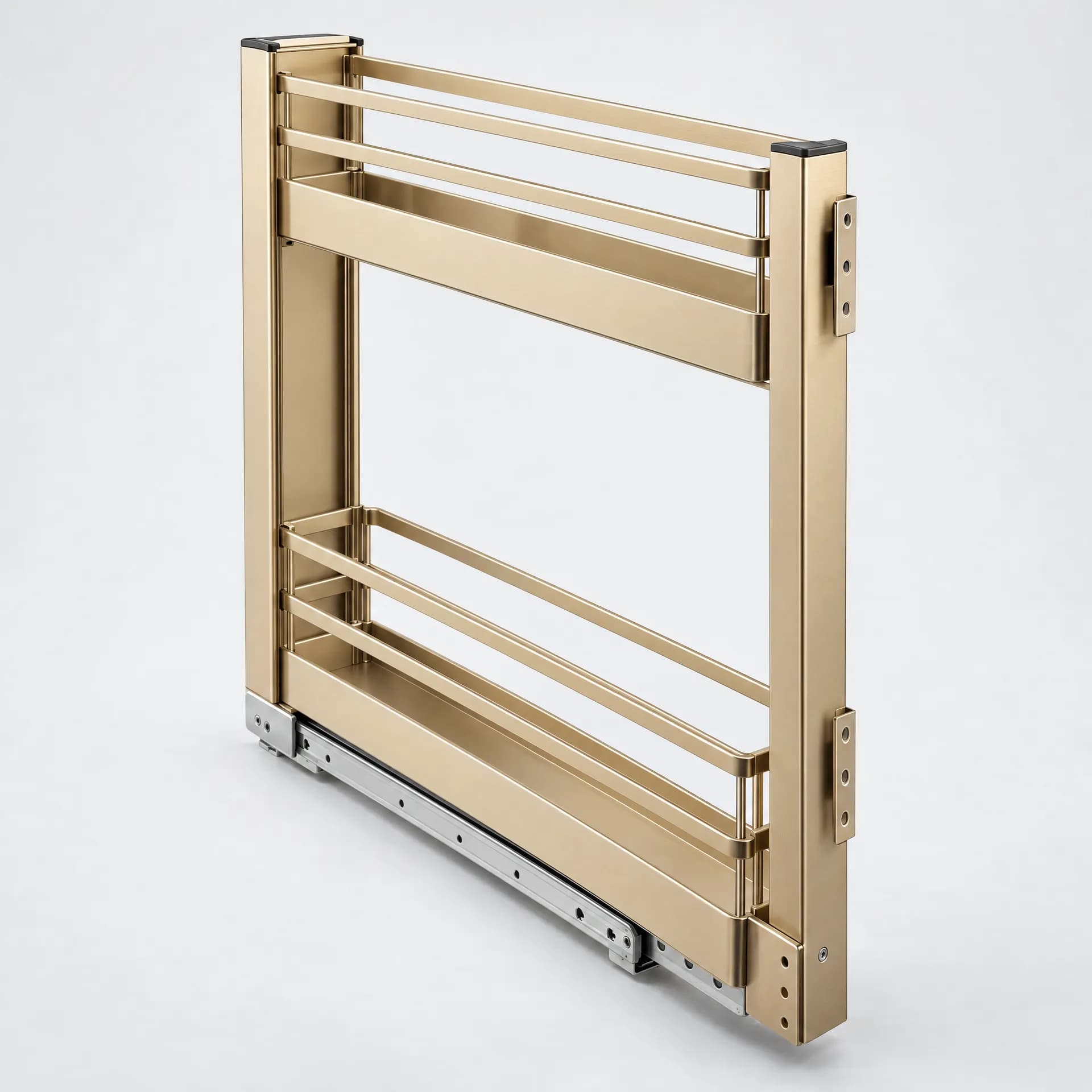 Encanto Series Narrow Side Pull-out Basket - Champagne Gold, 114 x 490 x 552 mm - View 1